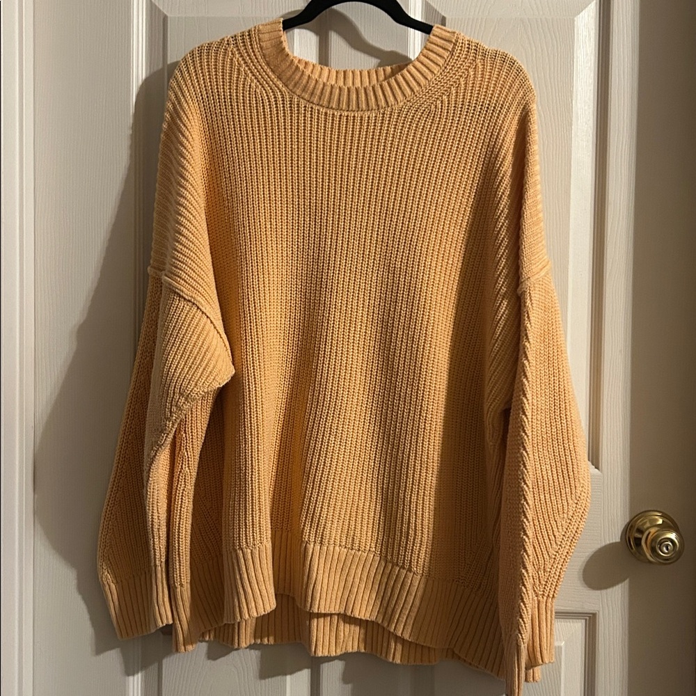 American Eagle‎ Oversized Ribbed Knit Crewneck Sweater Size XL Fall 🍁 Minimalist